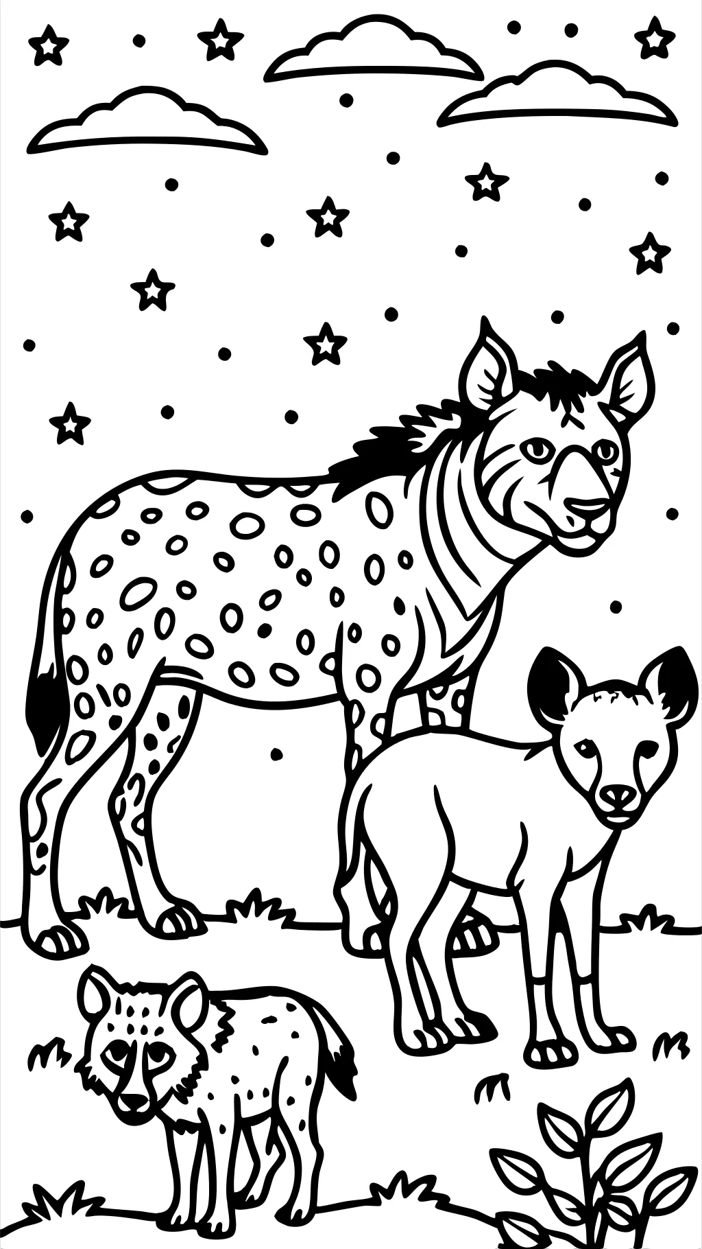 coloring pages hyenas